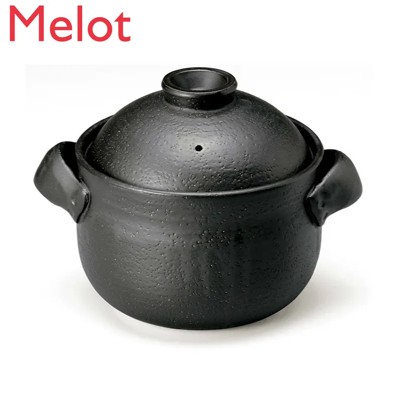 

Импортная глина Wanggu для тушения 2 в 1, горшок с двойным покрытием для риса, риса, супа, японская кастрюля для тушения