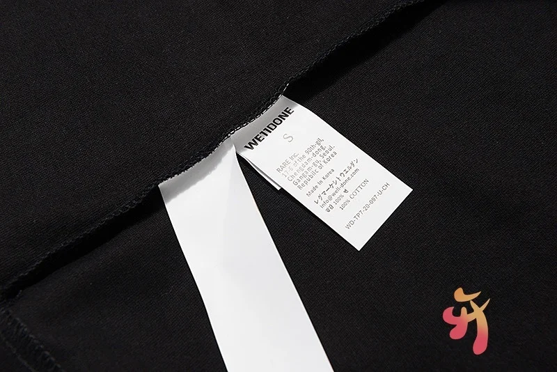 

Men's Clothes Oversized WE11DONE T-shirts High Quality Full Orange Letter Tops Welldone Fashion Casual Women's T Shirt