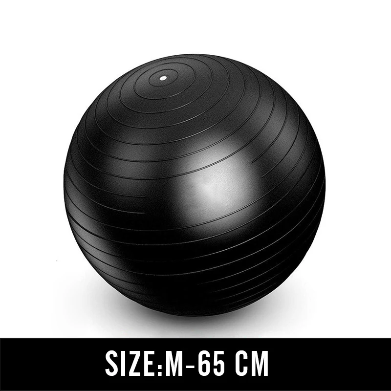 Black 65cm Мужские фитболы с защитой от взрыва 55 см-75 см, мяч для спортзала, профессиональный Пилатес, Йога, фитнес-баланс, стабильный мяч, поддерживает 2200lbs - Цвет: Black 65cm