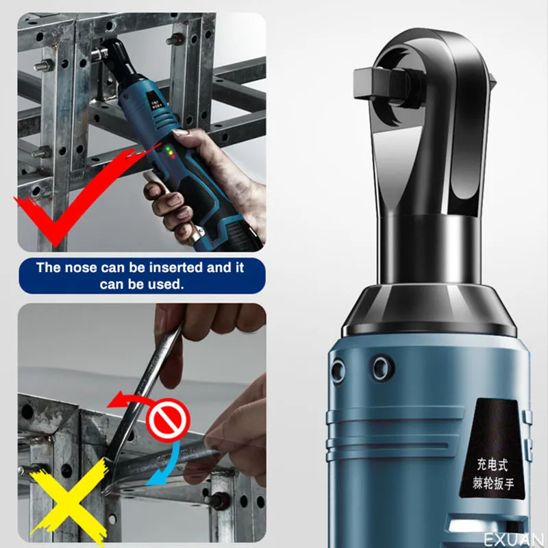 

90 Degree Right Angle Electric Ratchet Wrench/16v Rechargeable Wrench/Lithium Battery Stage Truss Tool