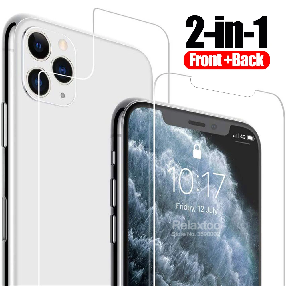 Защитное стекло 2 в 1 для iphone 11 Защита экрана apple pro max закаленное защитная