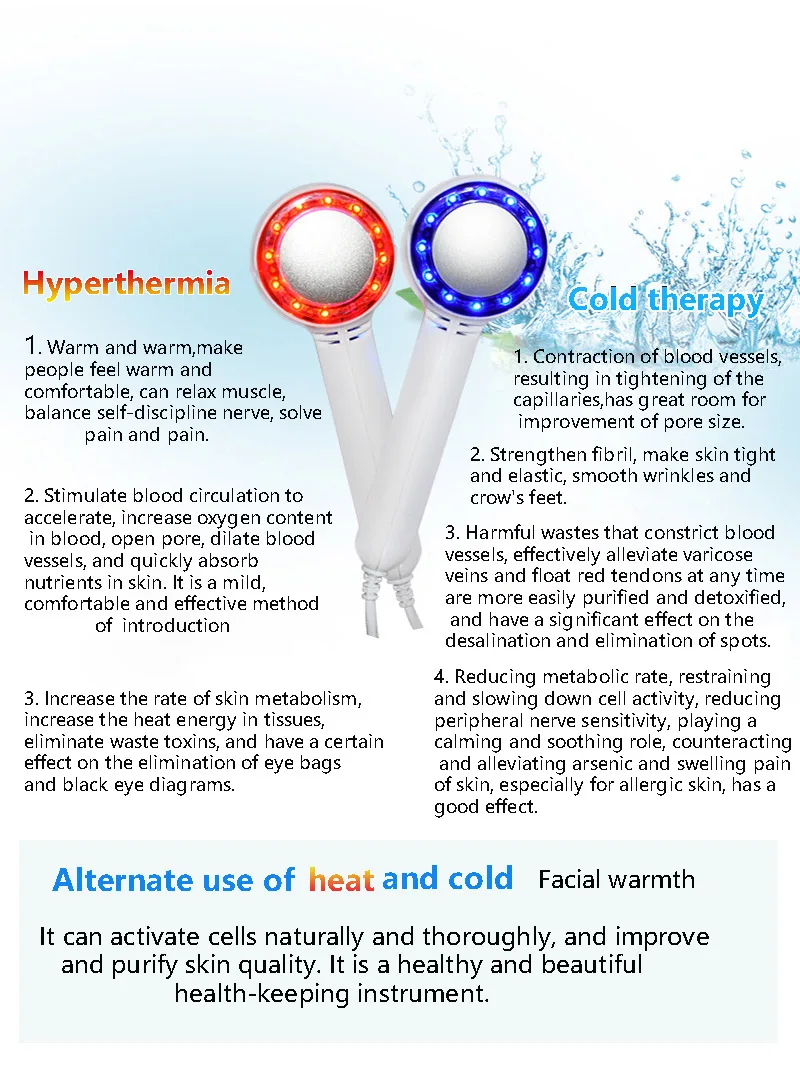 Hot Cold Hammer Shrink Pore Rejuvenation Cryotherapy Skin Lifting Tighten Anti-aging Face Skin Care Beauty Equipment
