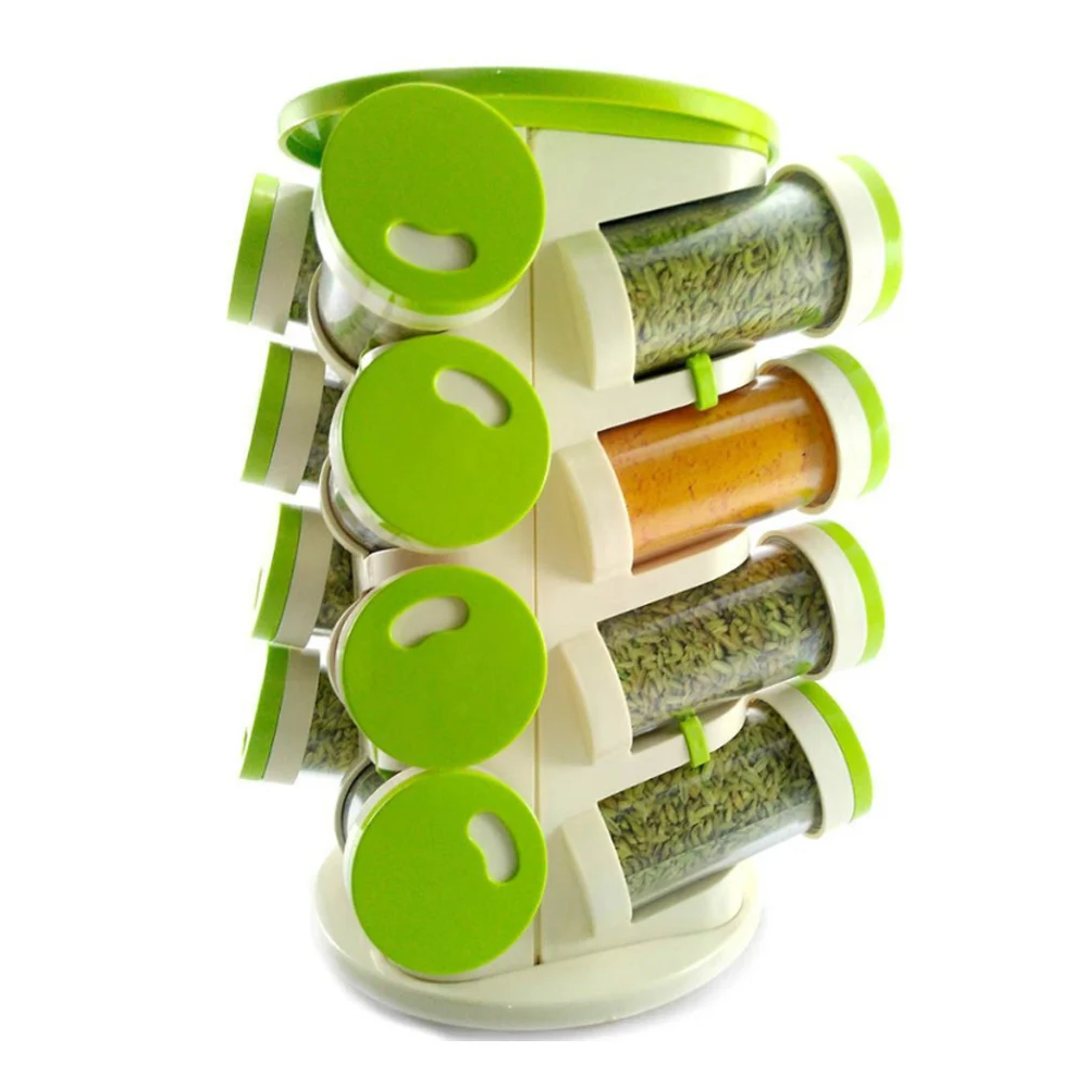 

Rotating Cruet Condiment Seasoning Jars Set for Spices Pepper Sprays Bottles Salt Shakers Holder Kitchen Storage Rack Organizer
