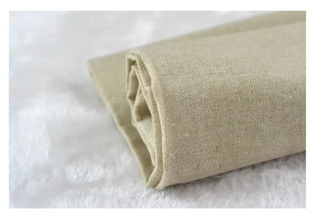Простой цвет БЕЖЕВЫЙ основной пеньковая хлопковая льняная ткань DIY диван