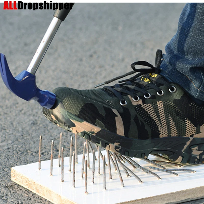 Мужские часы со стальной носок рабочая обувь на каждый день Дышащие уличные