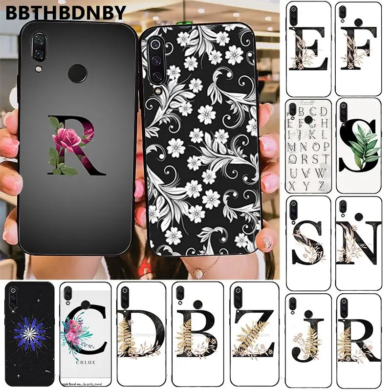 Чехол для телефона с буквенным принтом цветы DIY рисунок чехол Xiaomi 8 9 se Redmi 6 6pro 6A 4X7