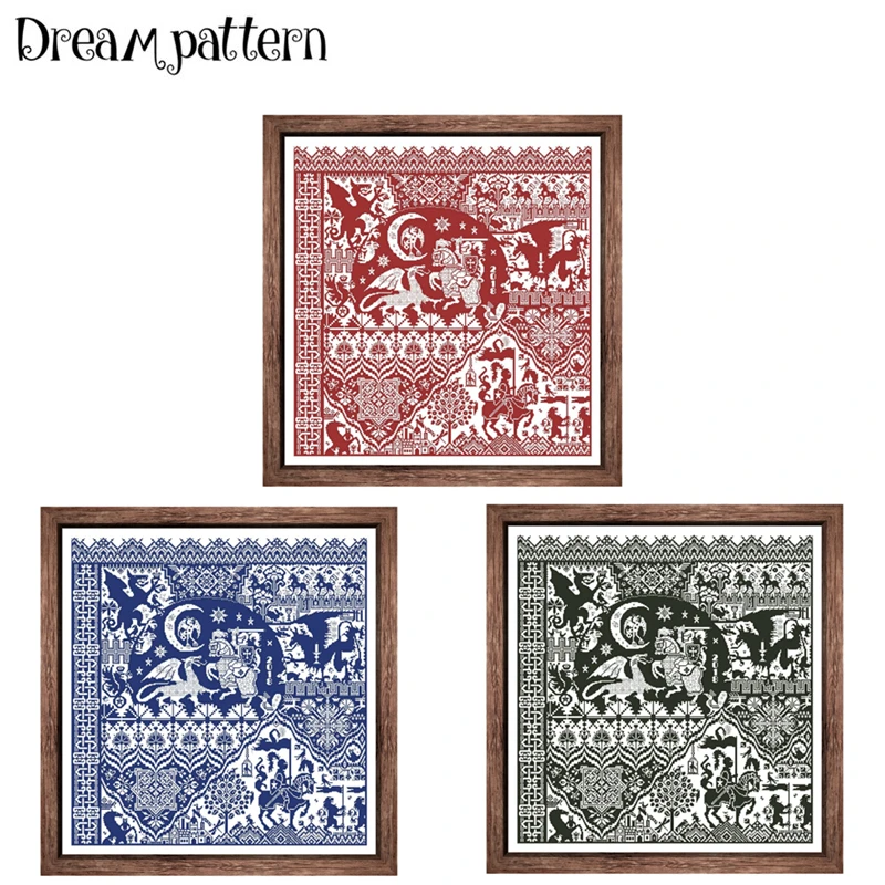 

The templar prophecy cross stitch kits simple pattern aida fabric 18ct 14ct 11ct count white canvas cotton thread embroidery