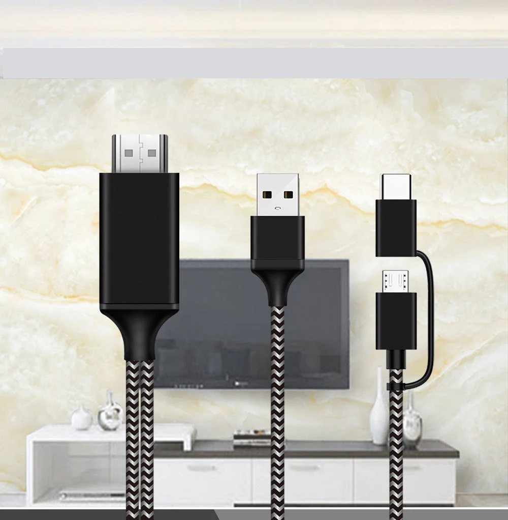 Кабель преобразователь с разъемами Micro USB и Type C поддержкой Bluetooth|Кабели HDMI| |