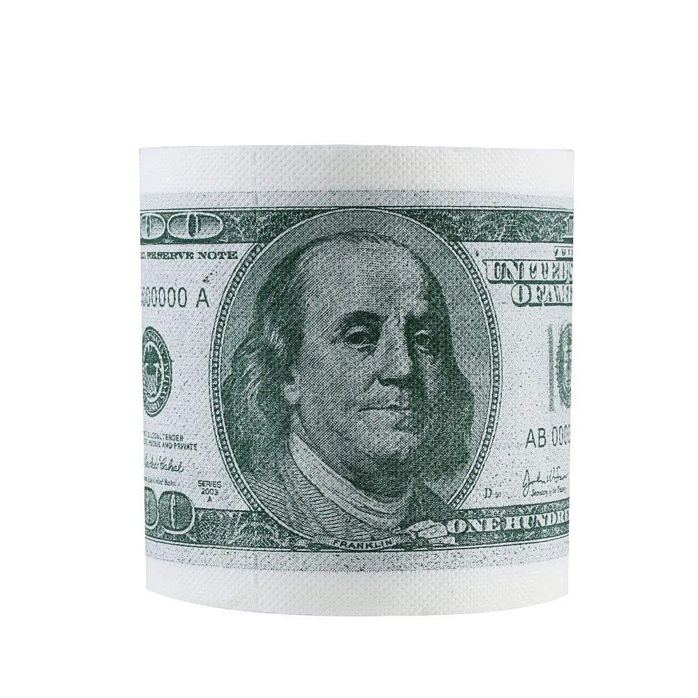 1 рулон 2 слоя новинка забавные 100 долларов с принтом денег туалет для ванной