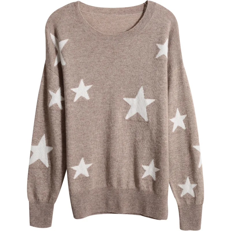 

Autumn and Winter Ladies New Round Neck Cashmere Sweater All-match Slim Slimming Short Bottoming Shirt