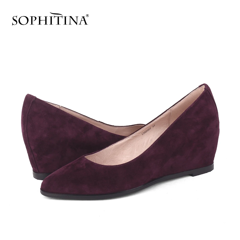 Туфли SOPHITINA женские из натуральной кожи однотонные заостренный носок удобная