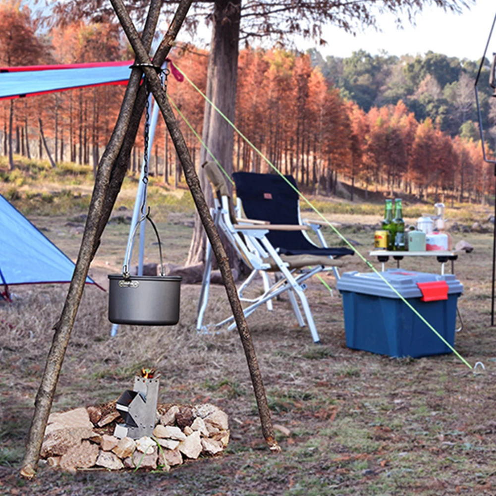 Сталь кемпинговый висячий горшок стенд комплект съемный Штатив для барбекю