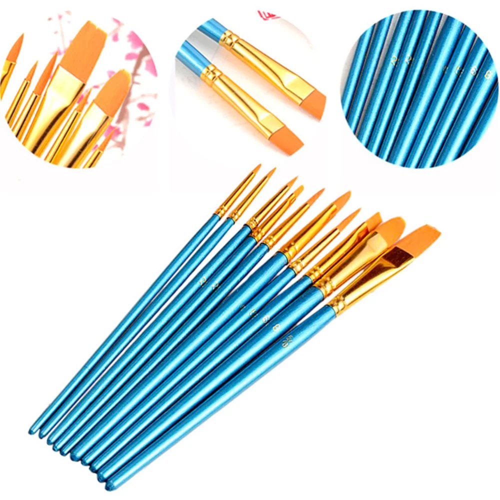 

10pcs Nylon Hair Art Paint Pen Set Multifunctional Painting Brush Art Painting Tool for Beginners Professionals Students