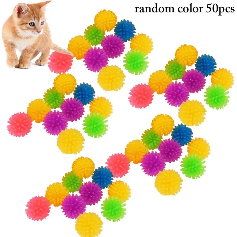 

5PCS New Interactive Cat Ball Toy Creative Spiky Mini Kitten Chewing Toy Ball Pet Cat Playing Scratch Training Toys Random Color