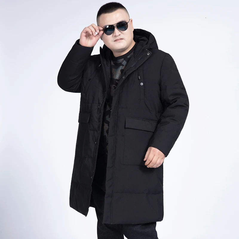 Black 12XL 10XL 8XL 6XL 5X мужские Длинные парки hombre invierno, зимняя мужская куртка, повседневные парки, пальто с хлопковой подкладкой, Мужская Толстая теплая куртка - Цвет: Black
