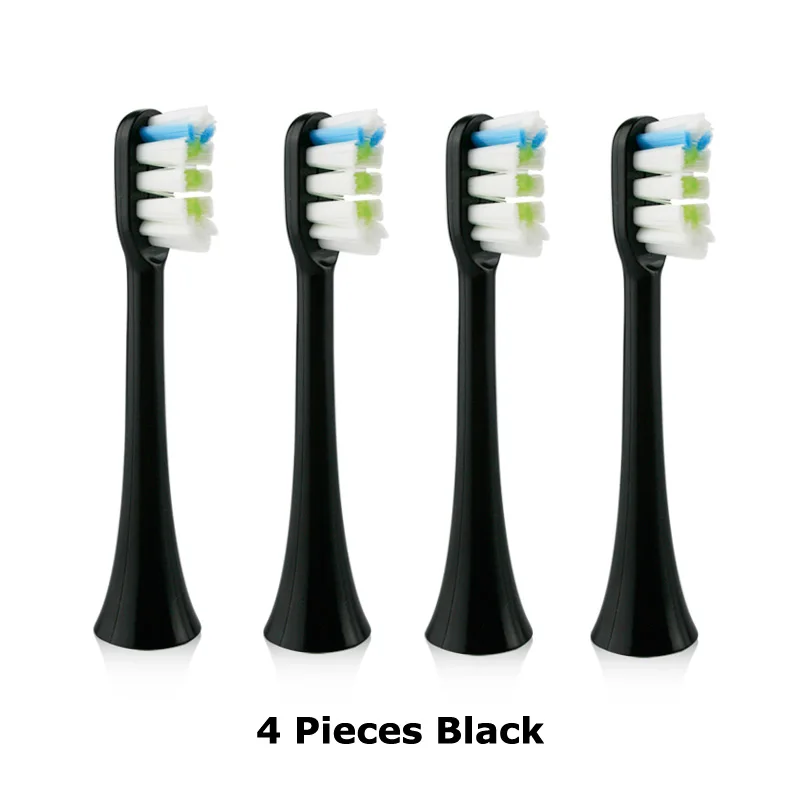 4 pcs black Сменные насадки для зубных щеток подходят для Xiaomi SOOCAS X3 SOOCARE электрическая зубная щетка мягкая зубная щетка с отдельной упаковкой - Цвет: 4 pcs black