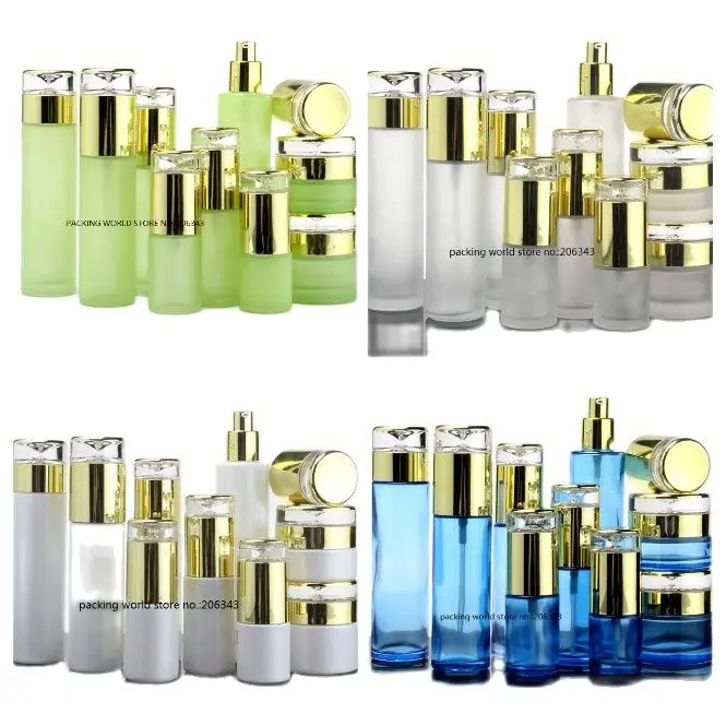 50 г жемчужно-белая/зеленая/синяя/матовая стеклянная бутылка/банка для