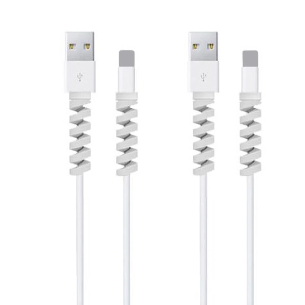 4 шт. Универсальный простой в использовании USB провод протектор для кабеля передачи данных сплошной мягкий анти-ломается крышка зарядная линия спиральная намотка мобильного телефона