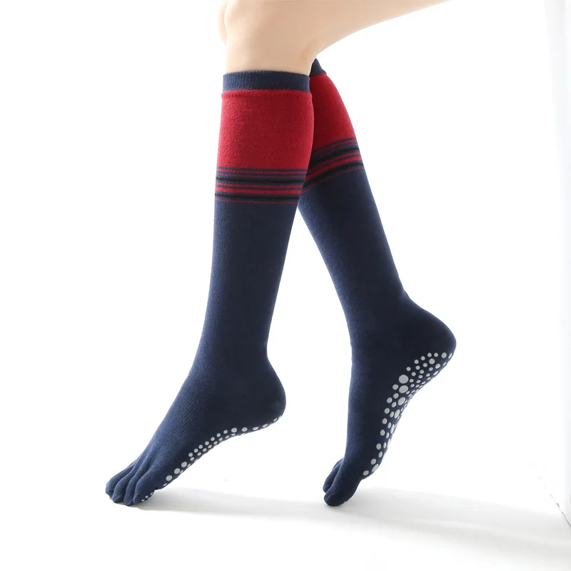 New style long tube yoga socks, combed cotton, autumn and winter warmth, sports fashion, glued dance socks