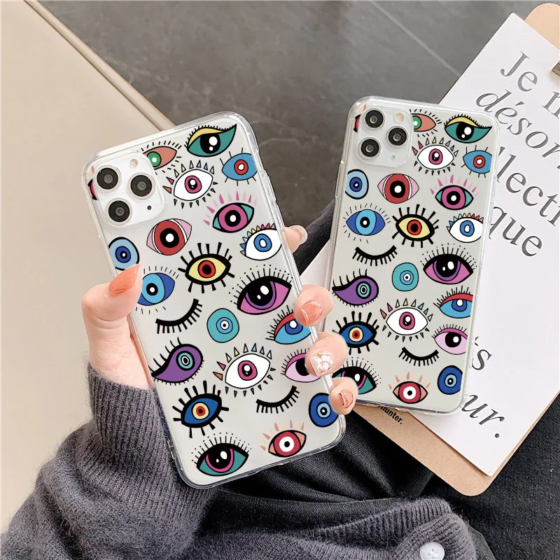 

Funny Eyes Phone case for Huawei P40 P20 30 lite Mate 30 20 Pro P smart For Honor 8x 9x 10 20 8a 7a y9 Nova 5t 3 Cute soft Case