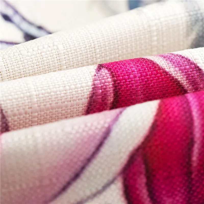 Весенняя наволочка с изображением цветов и птиц 45x45 хлопчатобумажная льняная для