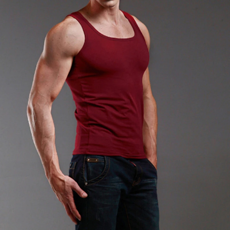 Men's Underwear Cotton Tank Top Men High Quality Bodybuilding Singlet Sleeveless Slim Fit Vest Tops | Мужская одежда