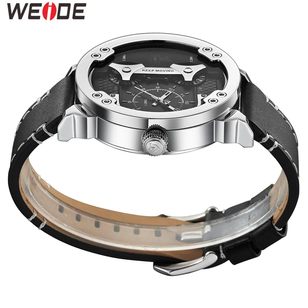WEIDE 2016 Новая Мода Марка Мужчины Кварцевые Часы Кожаный Ремешок Водонепроницаемый