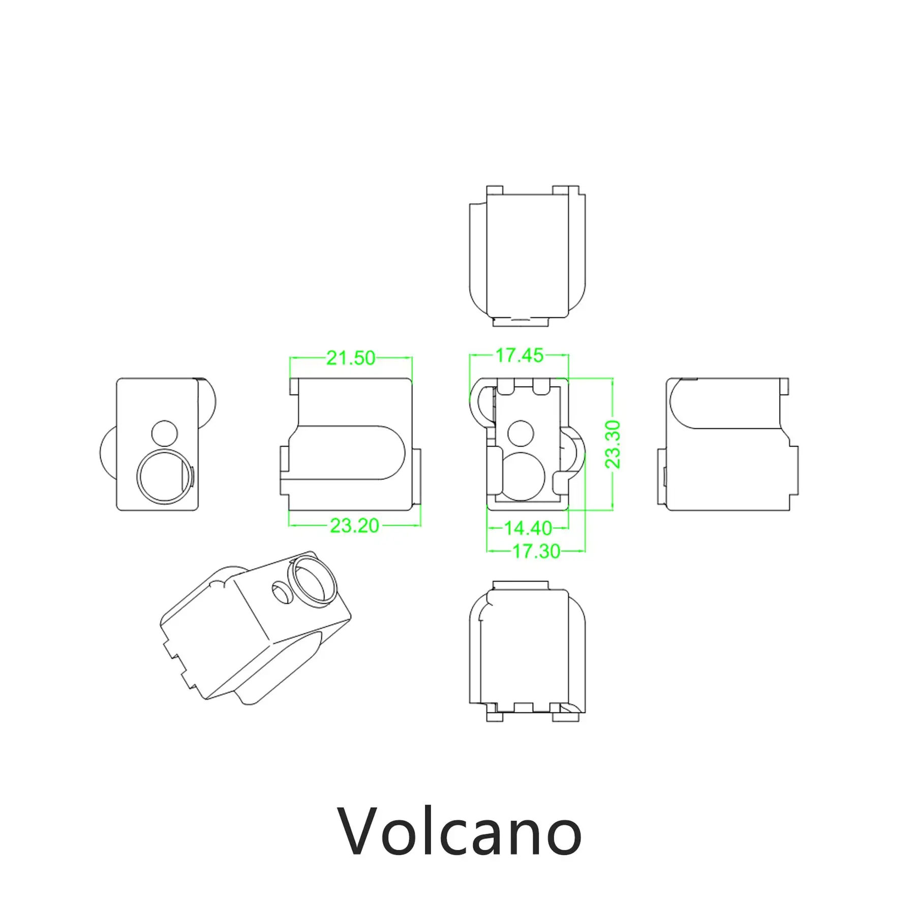 

Ideaformer 3D printer parts Black /Blue Volcano Heating Block Silicone sleeve for volcano heating block