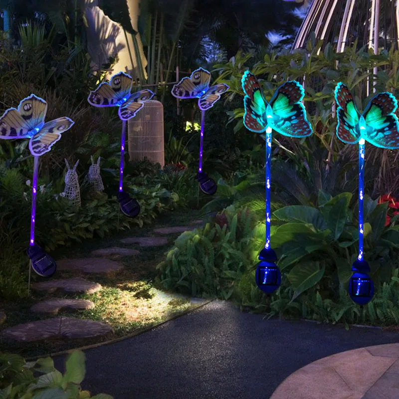 Уличная Светодиодная лампа на солнечной батарее цветной оптоволоконный