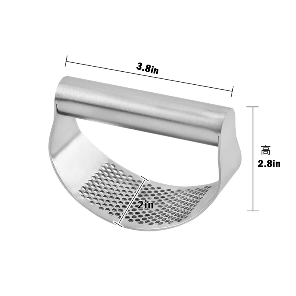 

Stainless Steel garlic press garlic press rolling tools grinder curved surface mincing masher durable home kitchen cooking appli