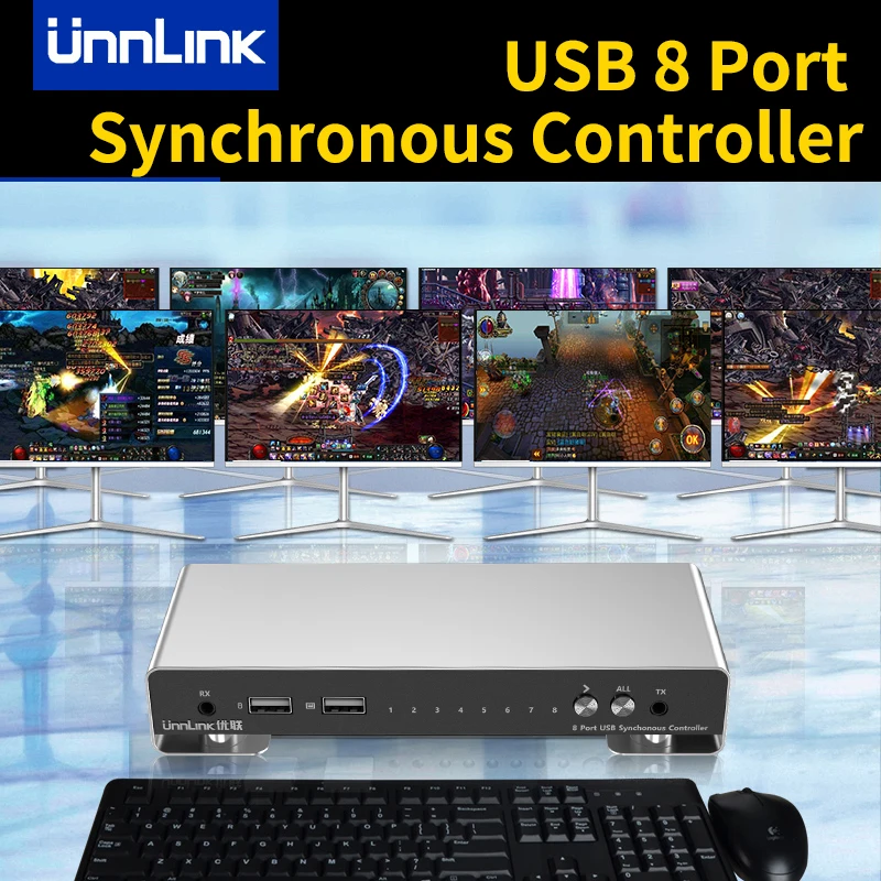 Синхронное управление Unnlink USB 8 портов ler KMV 1 комплект клавиатуры мыши
