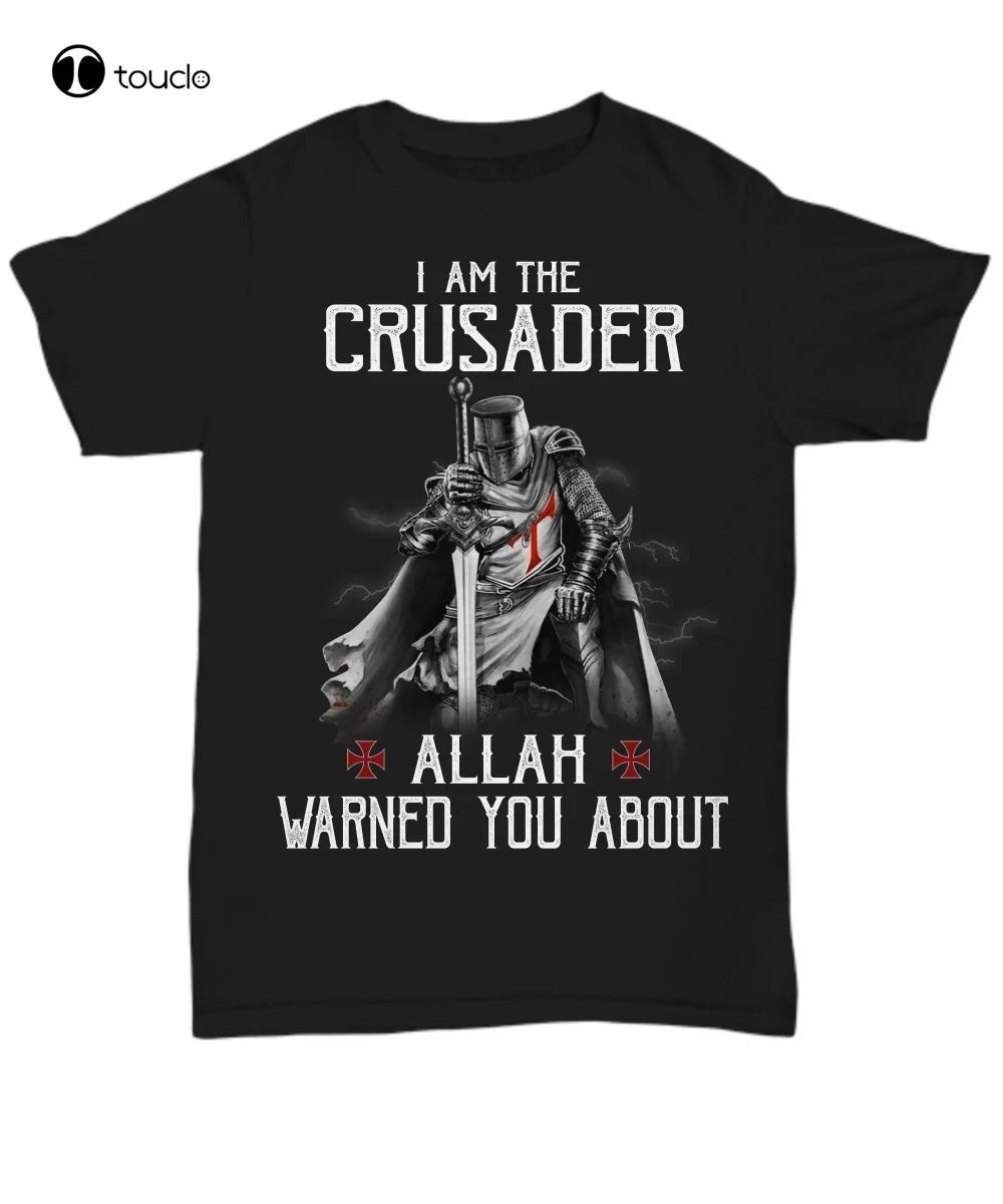 

Christian Knight Templar T-Shirt Warrior Of God Tee Gift Crusader Allah Warn You Tee Shirt unisex