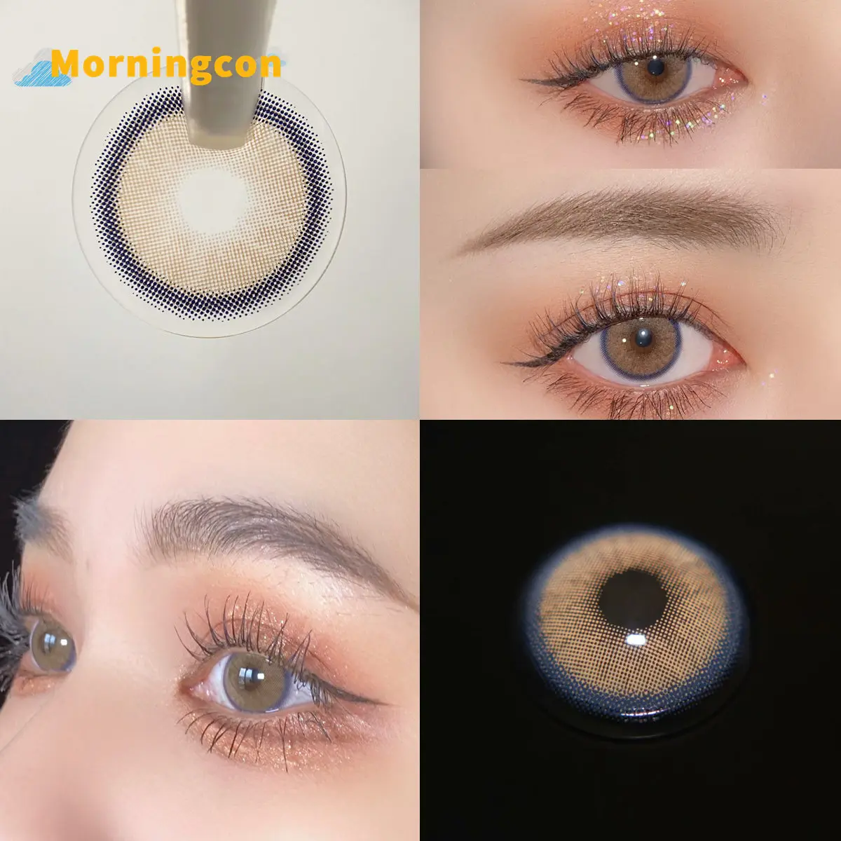 

MORNINGCON Maid Brown Myopia Prescription Soft Colored Contacts Lenses For Eyes Small Beauty Pupil Make Up Natural Yearly