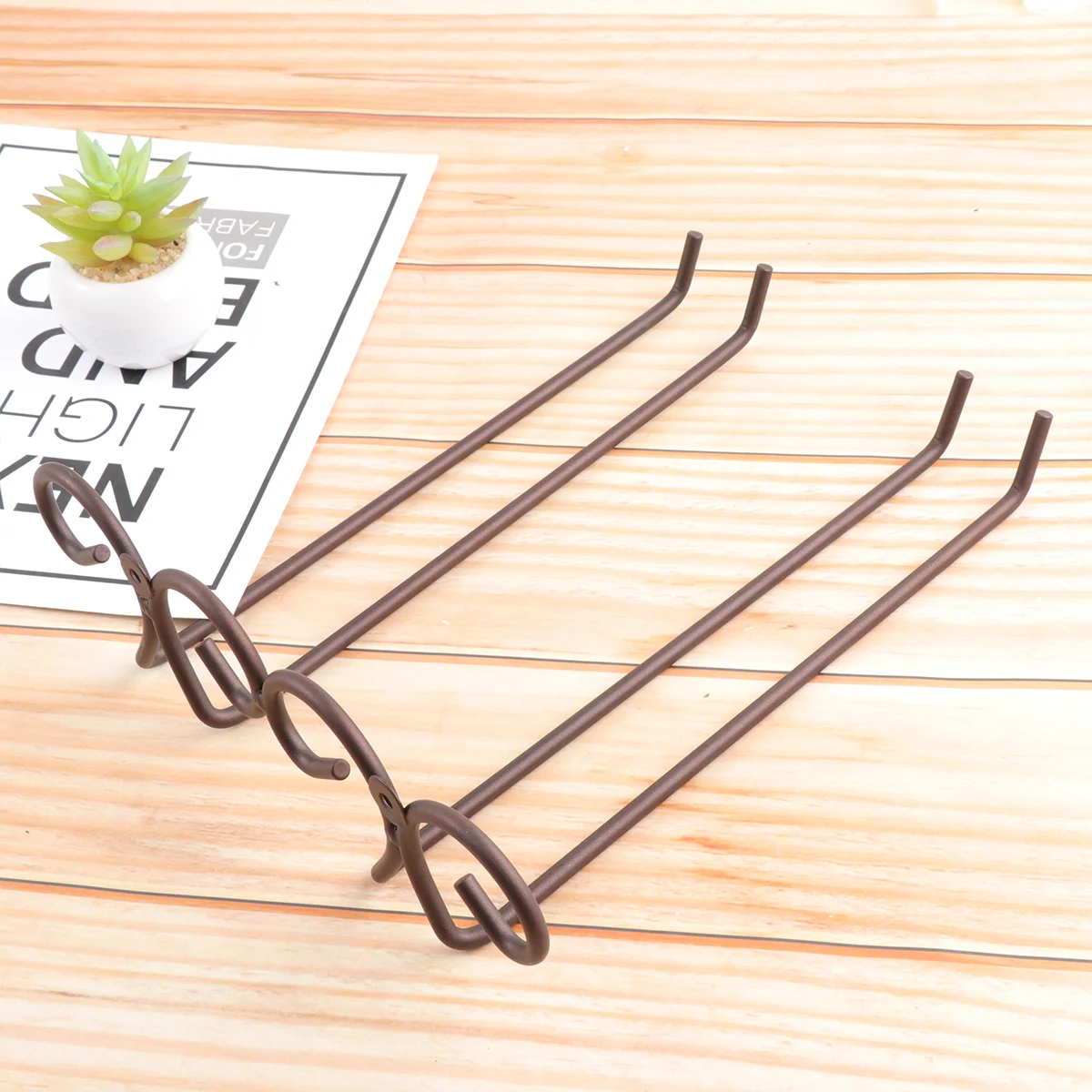 

2 ряда, бронзовая настенная стеклянная Вешалка из нержавеющей стали для бара