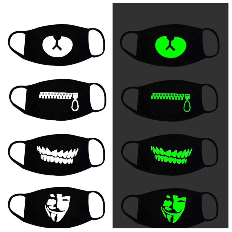 Светящаяся маска для вечерние НКИ на Хэллоуин Пылезащитная с узором вечеринки