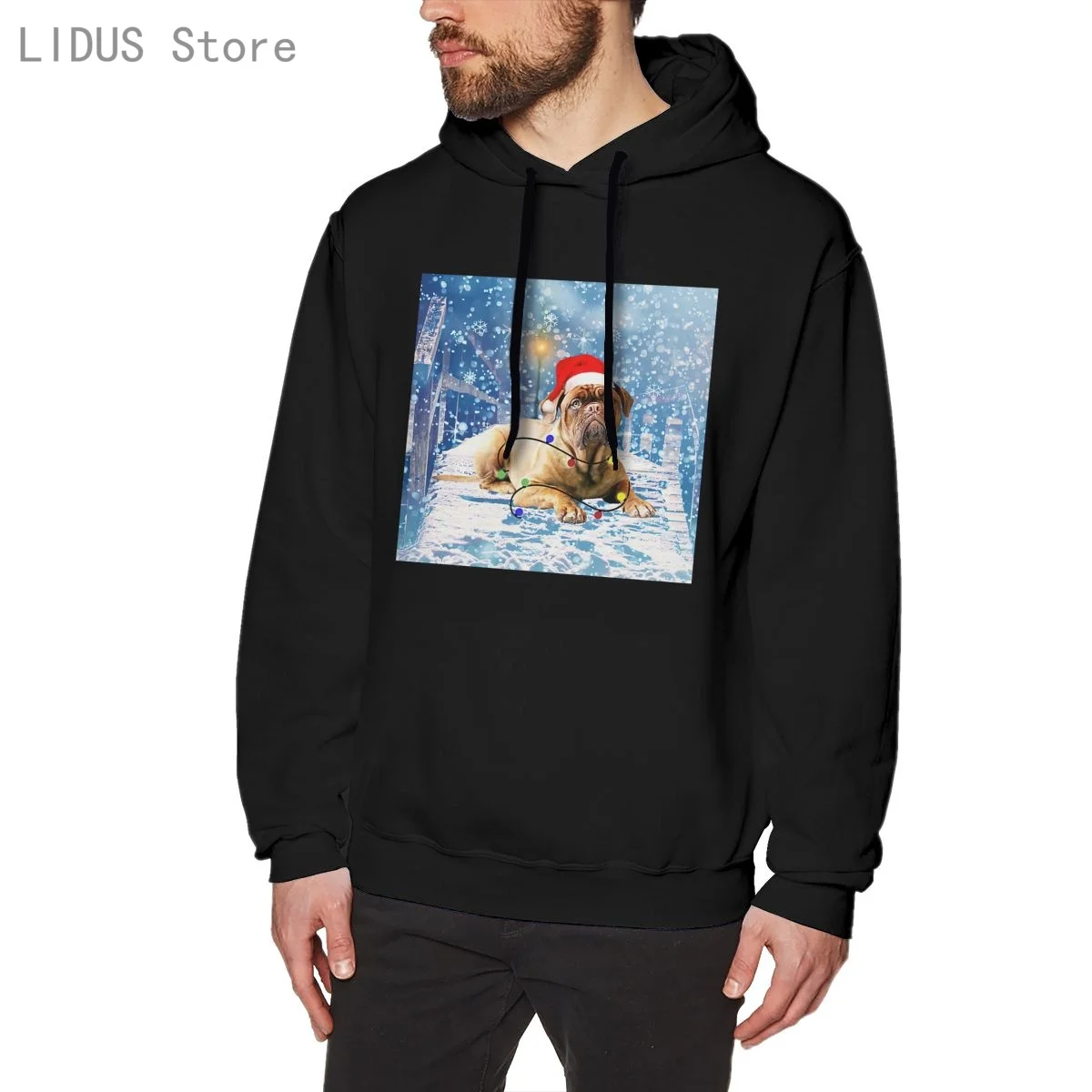 

Dogue De Bordeaux Dog Holidays Christmas Snow Hoodie Sweatshirts Harajuku Creativity Streetwear Hoodies