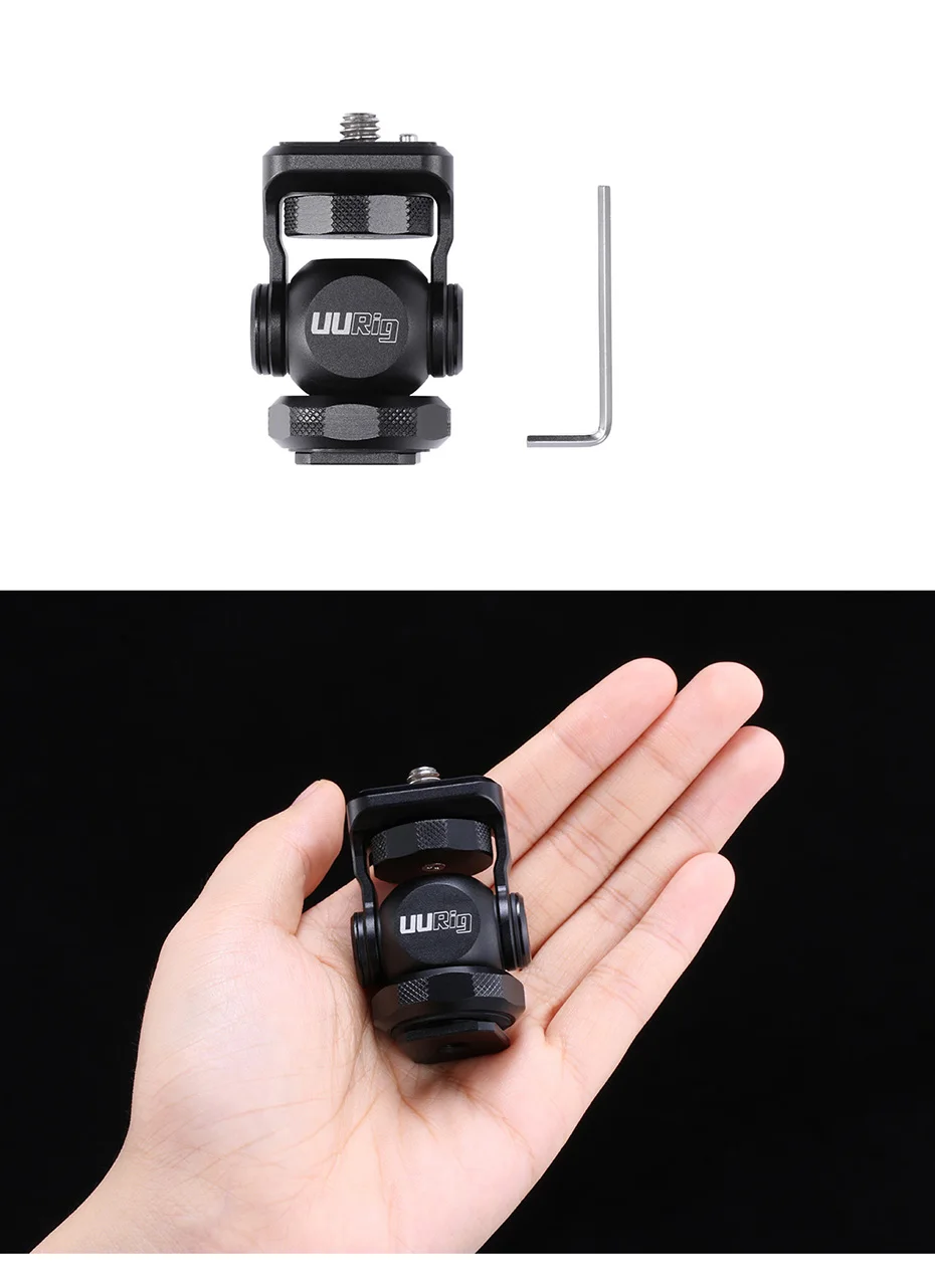 UURig R015 кронштейн для монитора холодного башмака алюминиевый 360 градусов регулируемый кронштейн для монитора DSLR камер