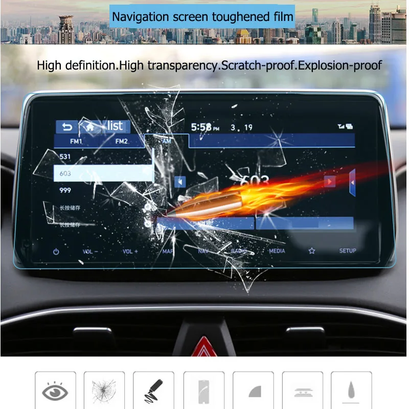 Для Hyundai Santa Fe 2019 2020 GPS навигации закаленное Стекло защитная пленка наклейка на