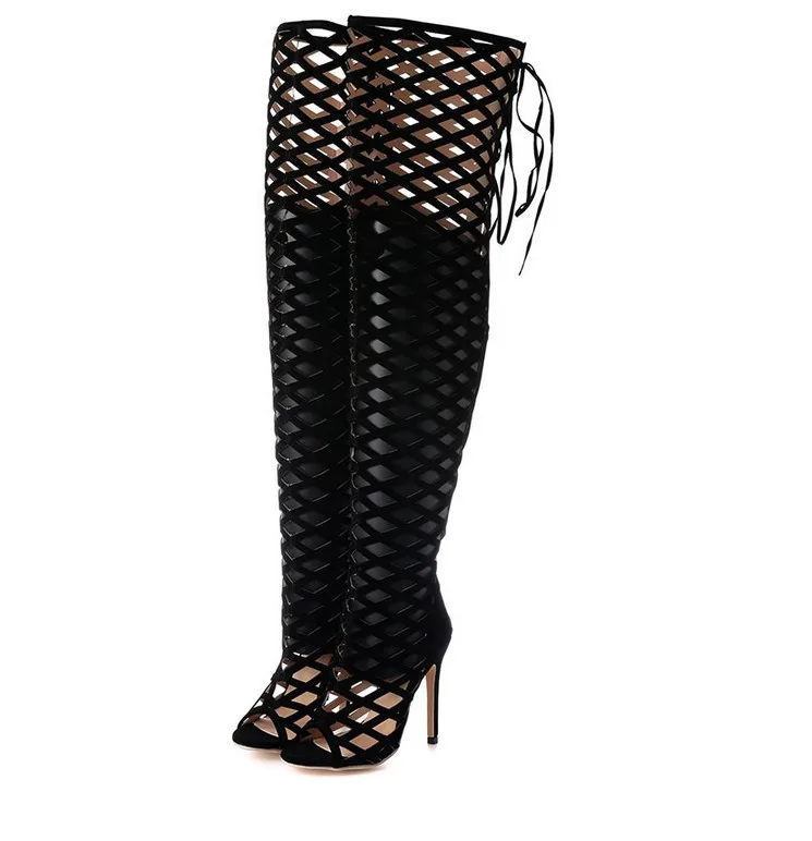 

Women's shoes high-heeled sexy thin-heeled fish mouth over-knee boots