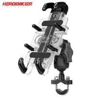 herobiker motorcycle phone holder universal mobile phone holder anti shake adjustable moto accessories bicycle mount bracket