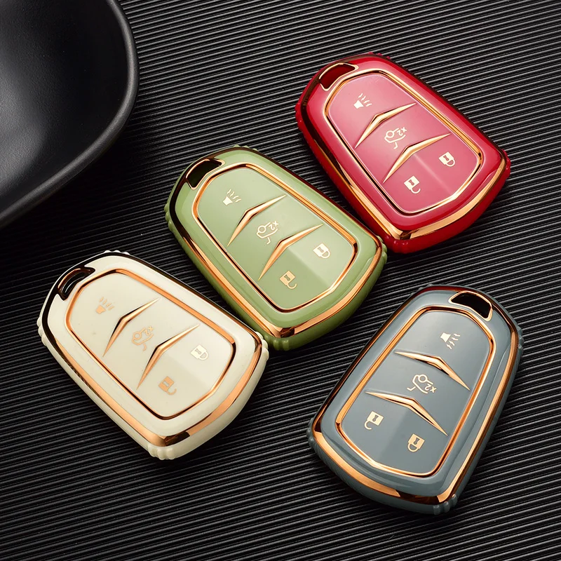 

Soft TPU Colorful Car Remote Key Cases Cover Holder Shell for Cadillac ATS XTS XT5 XT4 CT6 XT6 Keychain Interior Accessories