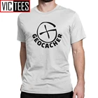 Мужская футболка Geo cache r, смешная, чистый хлопок, Geo cache r cache, Gps, Спортивная навигация, походная футболка негабаритных размеров