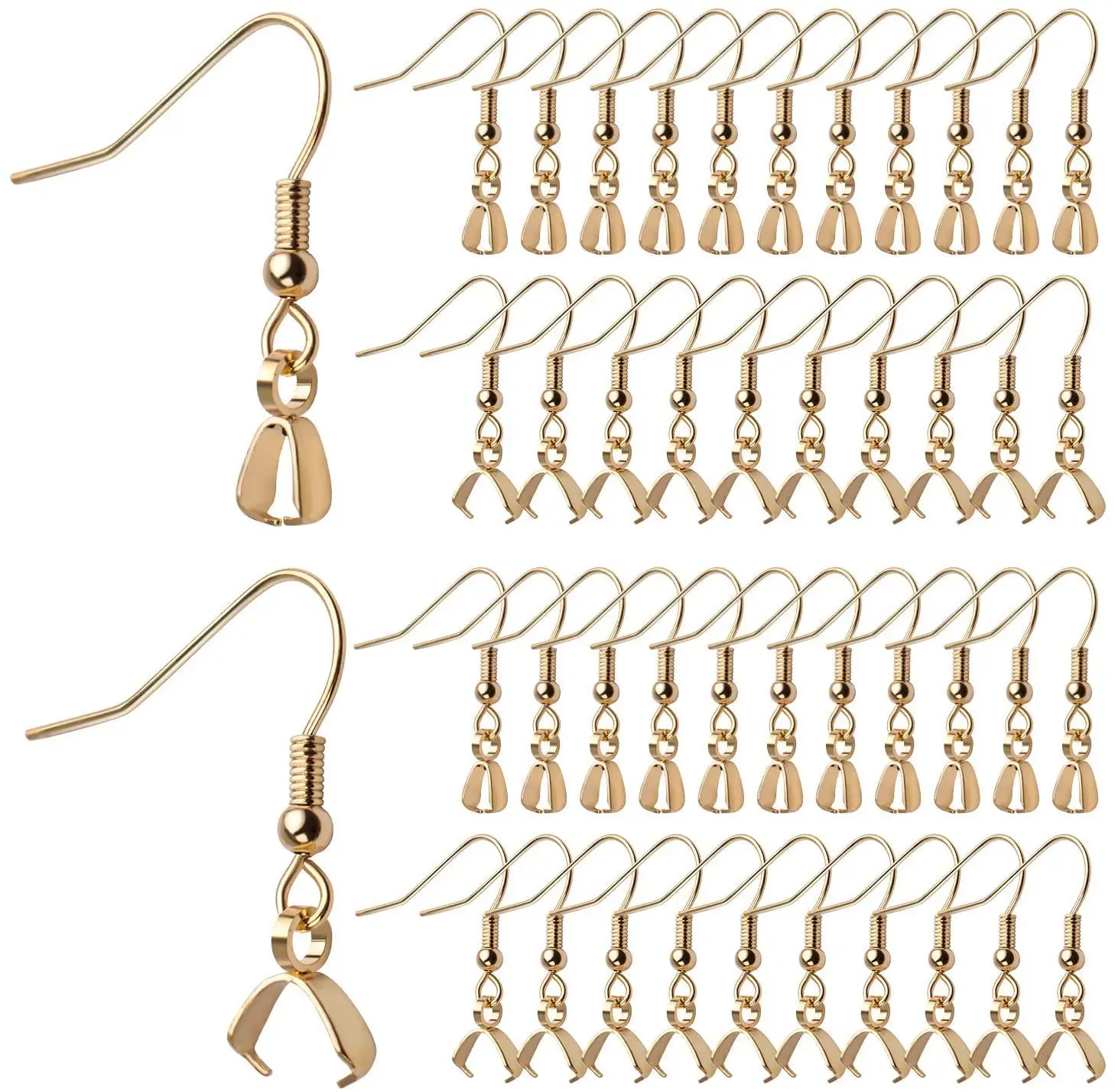 

50 шт., застежки-крючки для сережек из нержавеющей стали