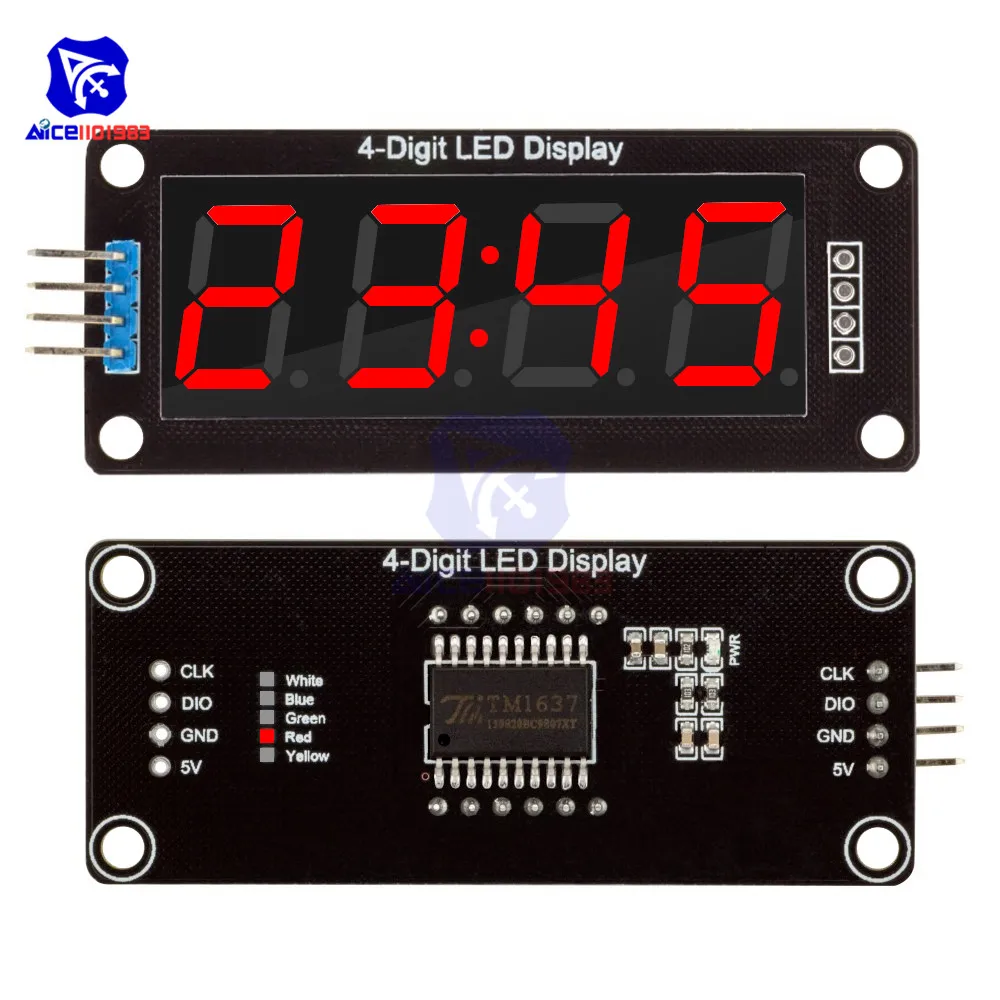 Diymore TM1637 0 56 &quot4-значная трубка светодиодный дисплей десятичный 7-сегментный