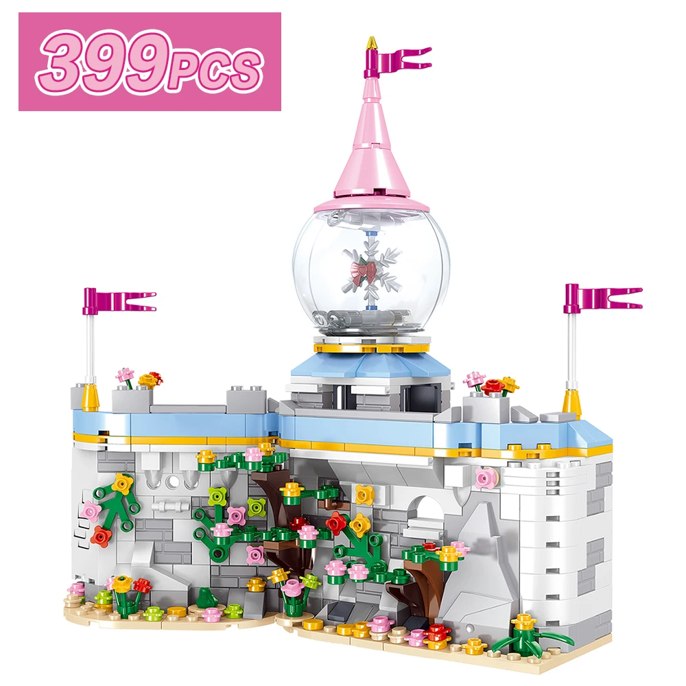 

680PCS Princess Series Castle Building Blocks Magical Ice Castle Bricks Compatible Girls Friends Educational Toys For Children