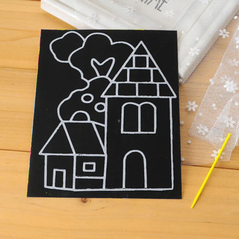 

1PC Scratch Art Paper Magic Painting Paper with Drawing Stick For Kids Toy 1 Pcs Colorful Drawing Toy