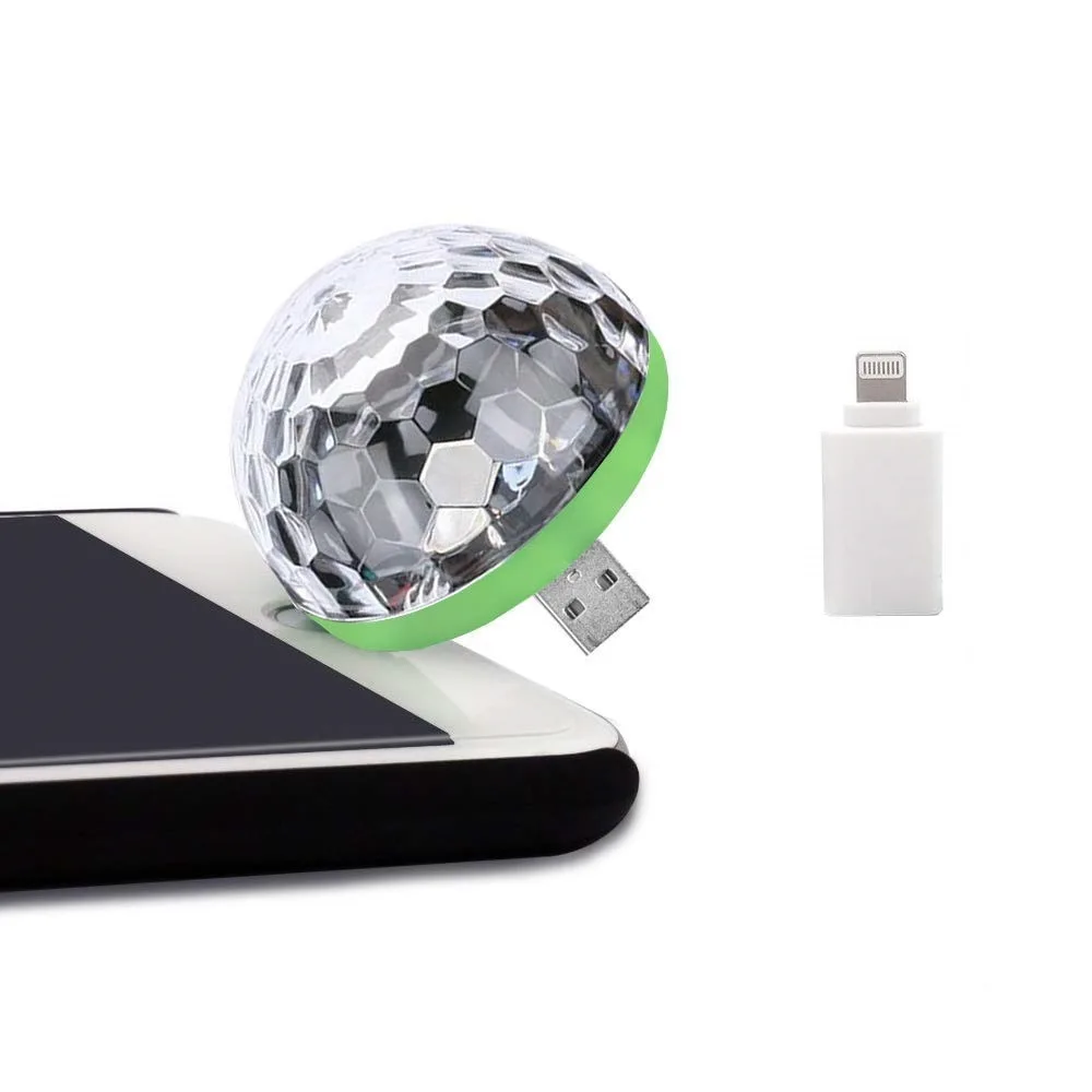 Миниатюрный сценический светильник 3 Вт RGB Мобильный USB хрустальный шар