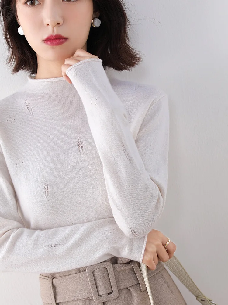 adishree 2020 woman winter 100% Cashmere sweaters and autumn knitted Pullovers High Quality Warm Female thickening Turtleneck
