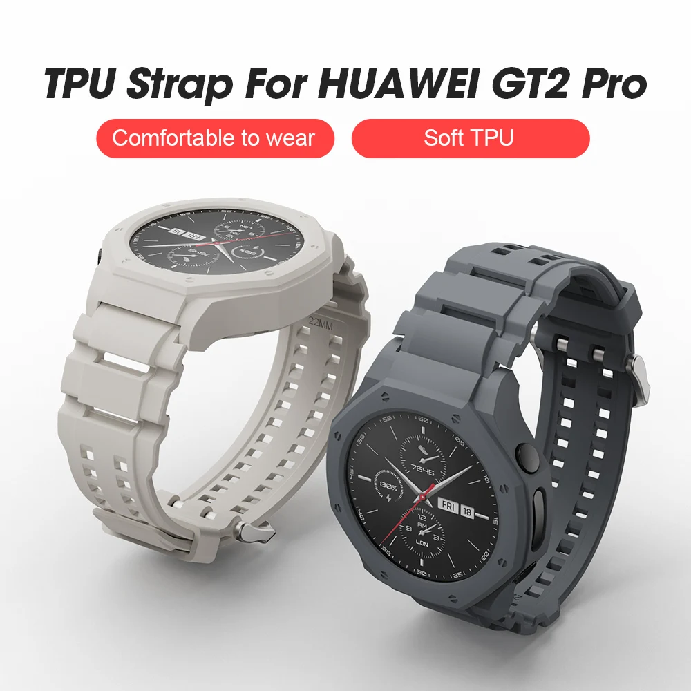 

SIKAI 2021 New TPU Band Strap Bracelet for Huawei Watch GT2 Pro TPU Shell Protector Cover Case For Huawei Smart Wacth