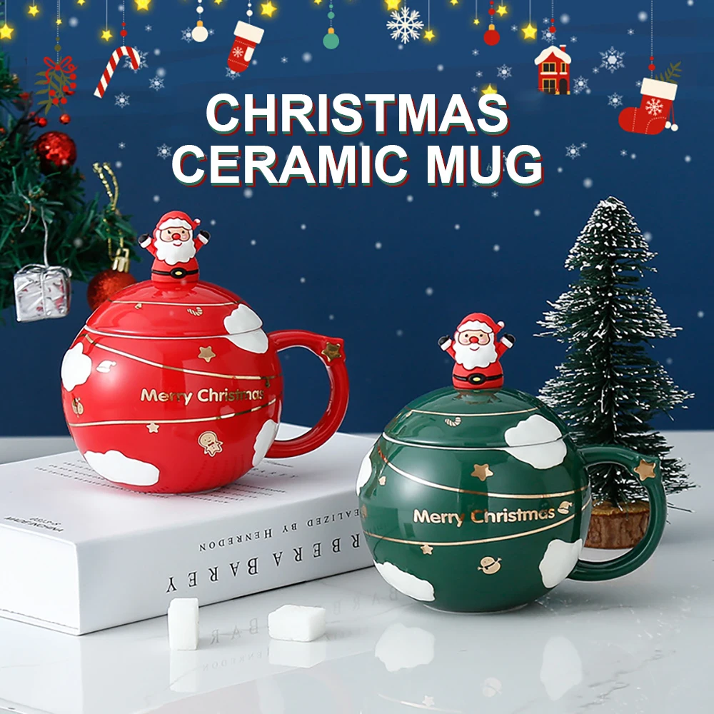 Рождественская тема мультфильм Большая Керамическая креативная кружка Санта